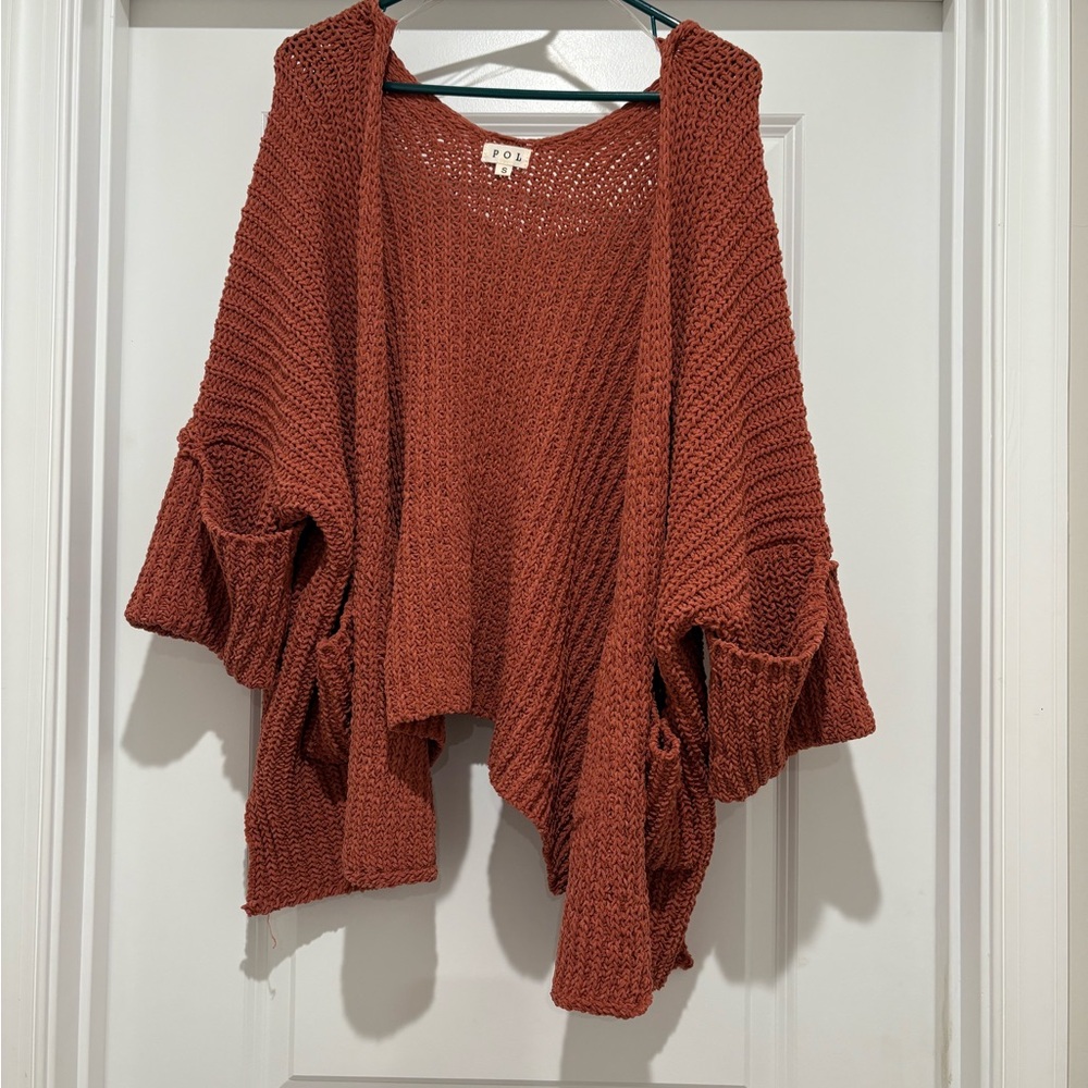POL Women's Terracotta/Rust Knit Cadigan NWOT